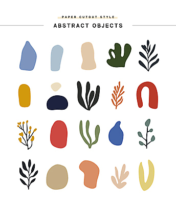 도형 스티커 잎 일러스트 추상 사람없음 세트 컬러풀 페이퍼아트 오브젝트 엘리먼트 국내일러스트 AI파일 식물 컬러 무늬 파일형식 벡터