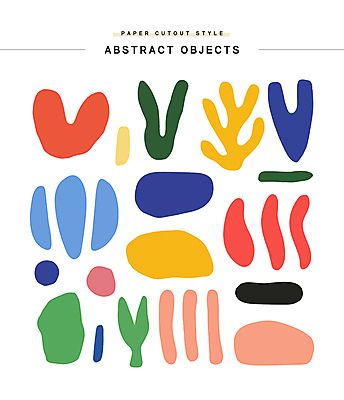 도형 스티커 잎 일러스트 추상 사람없음 세트 컬러풀 페이퍼아트 오브젝트 엘리먼트 국내일러스트 AI파일 식물 컬러 무늬 파일형식 벡터