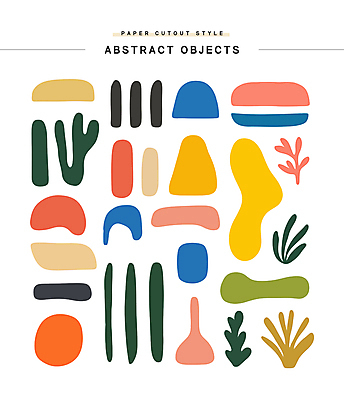 도형 스티커 잎 일러스트 추상 사람없음 세트 컬러풀 페이퍼아트 오브젝트 엘리먼트 국내일러스트 AI파일 식물 컬러 무늬 파일형식 벡터