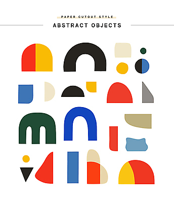도형 스티커 일러스트 추상 사람없음 세트 컬러풀 페이퍼아트 오브젝트 엘리먼트 국내일러스트 AI파일 컬러 무늬 파일형식 벡터