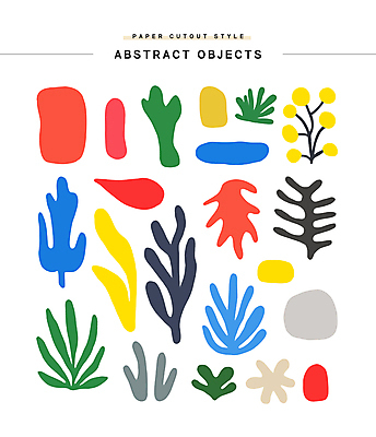도형 스티커 잎 일러스트 추상 사람없음 세트 컬러풀 페이퍼아트 오브젝트 엘리먼트 국내일러스트 AI파일 식물 컬러 무늬 파일형식 벡터