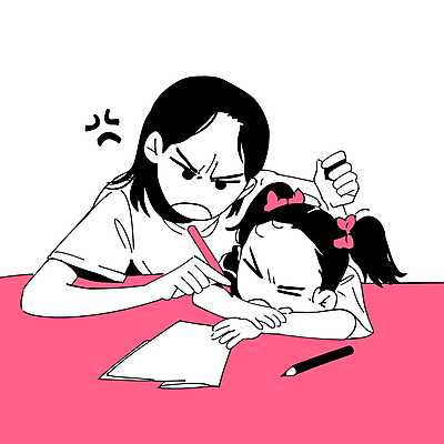 여자 교육 종이 어린이 엎드리기 분홍색 일러스트 탁자 모녀 스트레스 소녀 상반신 성인 두명 학습 연필 손들기 분노 잡기 찡그림 여자만 국내일러스트 AI파일 딸 감정 컬러 가구 가족 모션 엄마 학용품 표정 사람 필기구 파일형식 벡터