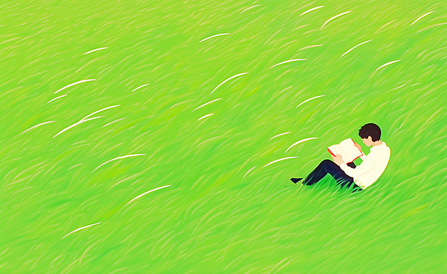 JPG 전신 남자 일러스트 휴식 한명 들기 앉기 잔디 초원 성인 책 연두색 독서 평화 성인남자한명만 국내일러스트 AI일러스트 AI콘텐츠 식물 1 컨셉 모션 사람 초록색 남자한명만 성인남자만 파일형식