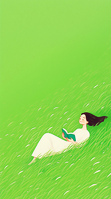 JPG 전신 여자 일러스트 휴식 한명 들기 잔디 초원 성인 책 연두색 눕기 평화 눈감음 성인여자한명만 국내일러스트 AI일러스트 AI콘텐츠 식물 1 컨셉 모션 사람 초록색 여자한명만 성인여자만 파일형식