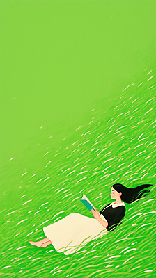 JPG 전신 여자 일러스트 휴식 한명 들기 잔디 초원 성인 책 연두색 눕기 독서 평화 성인여자한명만 국내일러스트 AI일러스트 AI콘텐츠 식물 1 컨셉 모션 사람 초록색 여자한명만 성인여자만 파일형식