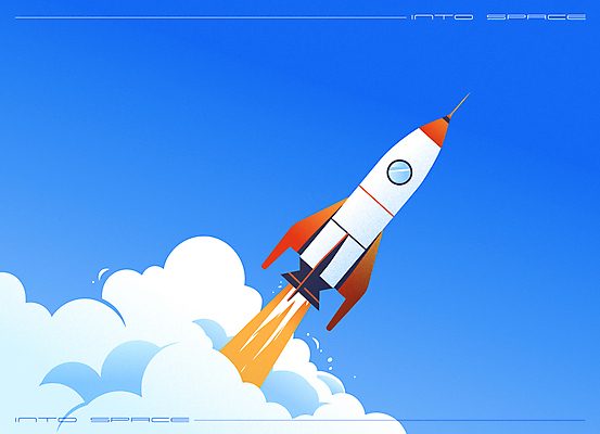 하늘색 일러스트 하늘 사람없음 로켓 연기 국내일러스트 AI파일 파란색 파일형식 벡터