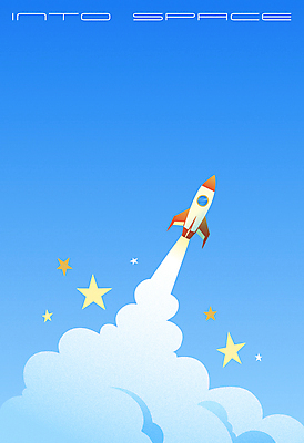 별 하늘색 일러스트 하늘 사람없음 로켓 연기 국내일러스트 AI파일 자연요소 파란색 파일형식 벡터