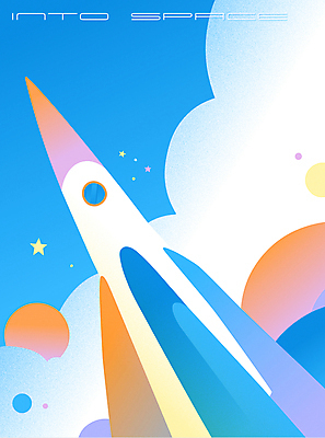 구름 별 하늘색 일러스트 하늘 사람없음 태양 로켓 국내일러스트 AI파일 자연요소 파란색 파일형식 벡터