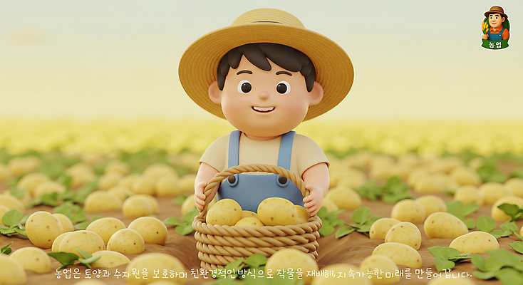 PSD 편집이미지 남자 하늘 감자 미소 상반신 성인 두명 갈색 3D 바구니 수확 잡기 농부 멜빵 밀짚모자 감자밭 성인남자만 편집3D 직업 모자_잡화 잡화 컬러 밭 농업 채소 모션 표정 사람 디지털합성 남자만 성인만 파일형식