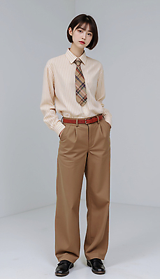 JPG 모델 편집이미지 여자 포즈 넥타이 한명 서기 정장 성인 갈색 단발머리 매니시룩 주머니손 정장구두 의료성형뷰티 성인여자한명만 편집실사 AI인물포토 AI콘텐츠 1 헤어스타일 잡화 옷 구두 컬러 모션 사람 매니시 CG 여자한명만 성인여자만 파일형식 AI포토