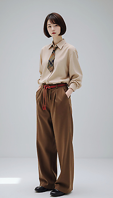 JPG 모델 편집이미지 여자 포즈 넥타이 한명 서기 정장 성인 갈색 단발머리 매니시룩 주머니손 정장구두 의료성형뷰티 성인여자한명만 편집실사 AI인물포토 AI콘텐츠 1 헤어스타일 잡화 옷 구두 컬러 모션 사람 매니시 CG 여자한명만 성인여자만 파일형식 AI포토