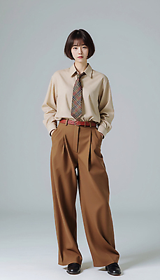 JPG 모델 편집이미지 여자 포즈 넥타이 한명 서기 정장 성인 갈색 단발머리 매니시룩 주머니손 정장구두 의료성형뷰티 성인여자한명만 편집실사 AI인물포토 AI콘텐츠 1 헤어스타일 잡화 옷 구두 컬러 모션 사람 매니시 CG 여자한명만 성인여자만 파일형식 AI포토