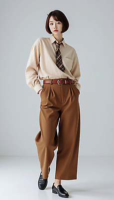 JPG 모델 편집이미지 여자 포즈 넥타이 한명 서기 정장 성인 갈색 단발머리 매니시룩 주머니손 정장구두 의료성형뷰티 성인여자한명만 편집실사 AI인물포토 AI콘텐츠 1 헤어스타일 잡화 옷 구두 컬러 모션 사람 매니시 CG 여자한명만 성인여자만 파일형식 AI포토