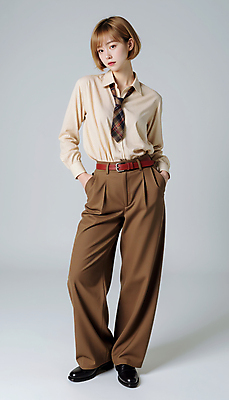 JPG 모델 편집이미지 여자 포즈 넥타이 한명 서기 정장 성인 갈색 단발머리 매니시룩 주머니손 정장구두 의료성형뷰티 성인여자한명만 편집실사 AI인물포토 AI콘텐츠 1 헤어스타일 잡화 옷 구두 컬러 모션 사람 매니시 CG 여자한명만 성인여자만 파일형식 AI포토