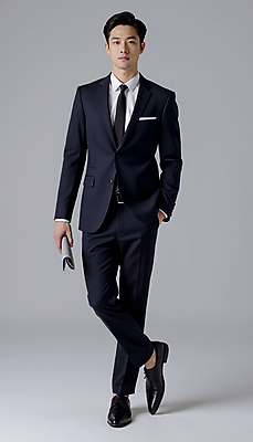 JPG 전신 모델 편집이미지 남자 포즈 한명 들기 정장 성인 검은색 클래식 주머니손 클러치 오피스룩 의료성형뷰티 성인남자한명만 편집실사 AI인물포토 AI콘텐츠 1 옷 컬러 컨셉 가방 비즈니스 모션 사람 CG 남자한명만 성인남자만 파일형식 AI포토