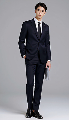 JPG 전신 모델 편집이미지 남자 포즈 한명 들기 정장 성인 검은색 클래식 주머니손 클러치 오피스룩 의료성형뷰티 성인남자한명만 편집실사 AI인물포토 AI콘텐츠 1 옷 컬러 컨셉 가방 비즈니스 모션 사람 CG 남자한명만 성인남자만 파일형식 AI포토