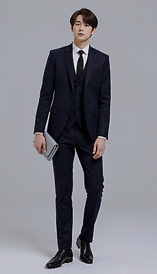 JPG 전신 모델 편집이미지 남자 포즈 한명 들기 정장 성인 검은색 클래식 클러치 오피스룩 의료성형뷰티 성인남자한명만 편집실사 AI인물포토 AI콘텐츠 1 옷 컬러 컨셉 가방 비즈니스 모션 사람 CG 남자한명만 성인남자만 파일형식 AI포토