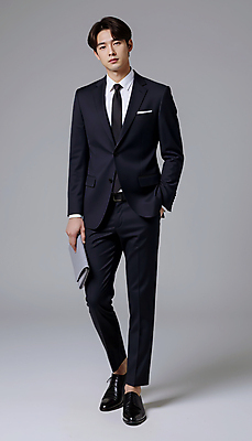 JPG 전신 모델 편집이미지 남자 포즈 한명 들기 정장 성인 검은색 클래식 주머니손 클러치 오피스룩 의료성형뷰티 성인남자한명만 편집실사 AI인물포토 AI콘텐츠 1 옷 컬러 컨셉 가방 비즈니스 모션 사람 CG 남자한명만 성인남자만 파일형식 AI포토