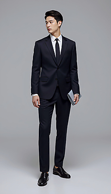 JPG 전신 모델 편집이미지 남자 포즈 한명 들기 정장 성인 검은색 클래식 클러치 오피스룩 의료성형뷰티 성인남자한명만 편집실사 AI인물포토 AI콘텐츠 1 옷 컬러 컨셉 가방 비즈니스 모션 사람 CG 남자한명만 성인남자만 파일형식 AI포토