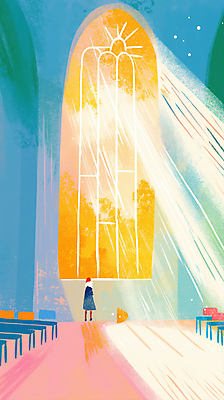 JPG 전신 여자 기독교 의자 일러스트 한명 성인 내부 빛 교회 하나님 스테인드글라스 안식처 성인여자한명만 국내일러스트 AI일러스트 AI콘텐츠 1 종교 가구 종교건축 유리 휴식 사람 건물 신_종교 여자한명만 성인여자만 파일형식