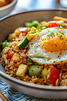 JPG 편집이미지 파프리카 사람없음 쌀 계란프라이 인도네시아 파 밥그릇 애호박 후추가루 편집실사 인도네시아음식 나시고랭 AI포토 AI콘텐츠 그릇 아시아 음식 채소 호박 곡류 계란요리 가루 CG 볶음밥 동양음식 파일형식