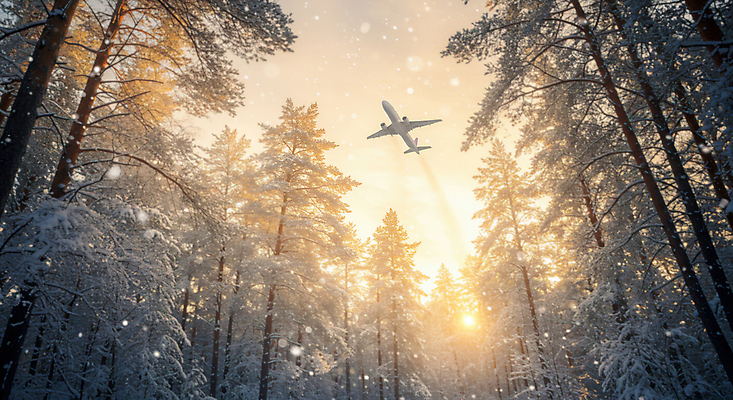 JPG 나무 편집이미지 로우앵글 겨울 하늘 비행기 사람없음 햇빛 노란색 노을 눈 숲 눈덮임 편집실사 AI포토 AI콘텐츠 자연요소 식물 계절 뷰포인트 컬러 컨셉 항공교통 날씨 대중교통 태양 CG 파일형식