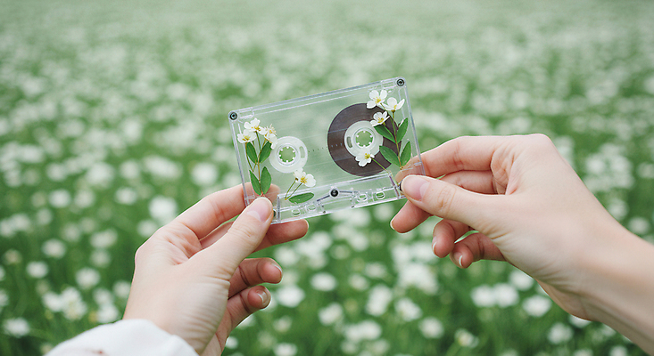 JPG 편집이미지 손 꽃밭 야외 신체부위 초록색 봄풍경 들꽃 잡기 카세트테이프 봄향기 편집실사 AI인물포토 AI콘텐츠 꽃 컬러 모션 사람 풍경 봄 CG 파일형식 AI포토