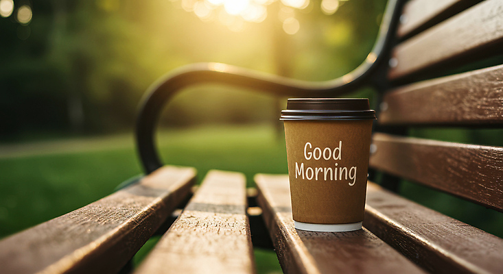 JPG 편집이미지 공원 벤치 아침 사람없음 햇빛 일과 모닝커피 테이크아웃컵 좋음 편집실사 AI포토 AI콘텐츠 주간 공공시설 커피 컨셉 의자 컵 태양 CG 파일형식