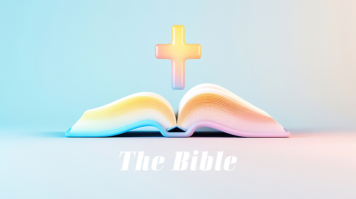 PSD 편집이미지 분홍색 하늘색 십자가 사람없음 3D 성경 펼침 파스텔톤 이미지편집 편집3D 컬러 종교용품 모션 파란색 디지털합성 파일형식