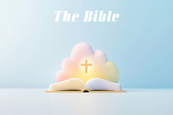 PSD 구름 편집이미지 하늘색 십자가 사람없음 3D 성경 펼침 후광 파스텔톤 이미지편집 편집3D 자연요소 컬러 종교용품 모션 파란색 빛 디지털합성 파일형식