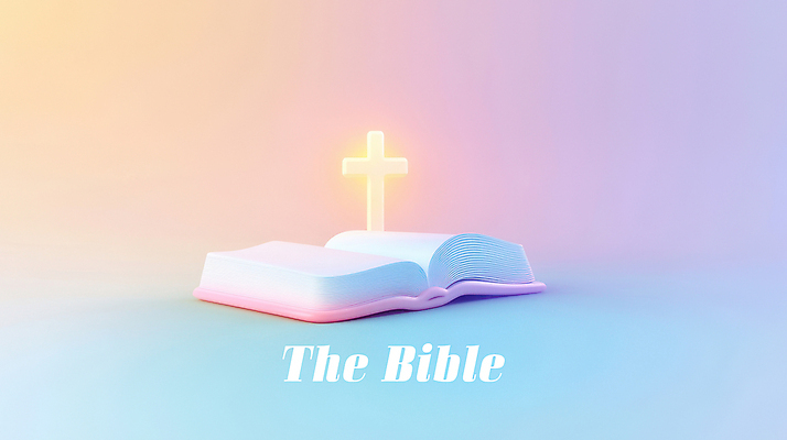 PSD 편집이미지 십자가 사람없음 컬러풀 3D 성경 펼침 후광 파스텔톤 이미지편집 편집3D 컬러 종교용품 모션 빛 디지털합성 파일형식