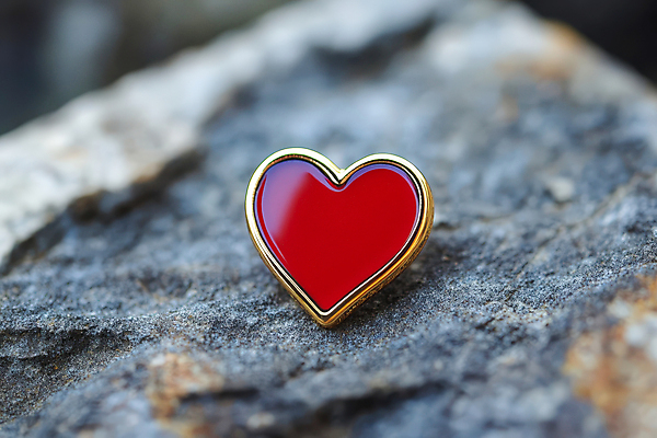 JPG 편집이미지 사람없음 빨간색 돌_바위 하트 배지 광택 편집실사 AI포토 AI콘텐츠 모양 컬러 CG 파일형식