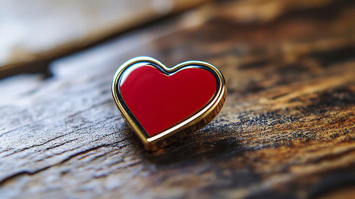 JPG 편집이미지 사람없음 빨간색 빛 하트 배지 광택 나무판자 편집실사 AI포토 AI콘텐츠 모양 컬러 목재 CG 파일형식