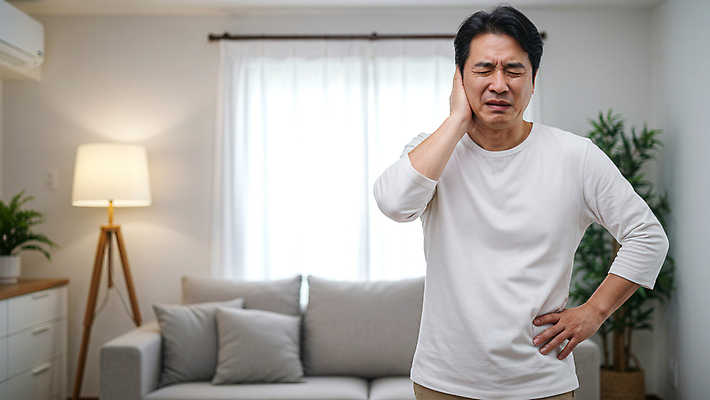 JPG 식물 편집이미지 남자 화분 중년 허리손 쿠션 거실 창문 조명 스트레스 한명 서기 상반신 소파 눈감음 고통 커튼 찡그림 귀막기 층간소음 의료성형뷰티 중년남자한명만 편집실사 AI인물포토 AI콘텐츠 1 감정 포즈 의자 모션 표정 사람 손짓 성인 CG 소음 남자한명만 중년남자만 파일형식 AI포토