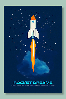 PSD 편집이미지 포스터 상상 불 사람없음 꿈 로켓 발사 우주선 별빛 우주탐험 과학의달 이미지편집 자연요소 별 빛 우주 4월 파일형식