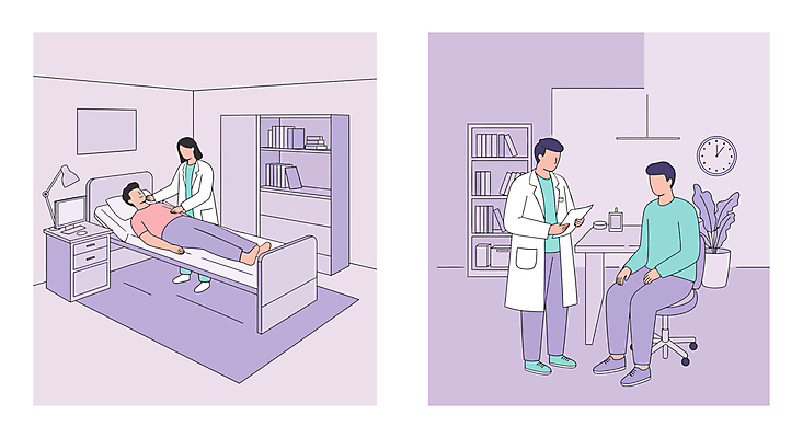 전신 식물 여자 남자 화분 일러스트 탁자 책장 병원 들기 앉기 여러명 성인 책 눕기 모니터 보라색 침실 진료 환자 침대 스탠드 의사가운 간호 벽시계 서랍장 문서 24시간 바퀴의자 얼굴없음 성인만 국내일러스트 AI파일 시계 컬러 가구 다수 의자 의학 모션 조명 사람 컴퓨터 의사 시간 가운 파일형식 벡터