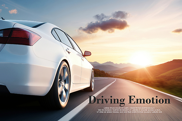 PSD 구름 편집이미지 자동차 하늘 산 사람없음 노을 드라이브 차도 이미지편집 자연요소 도로 육상교통 운전 파일형식