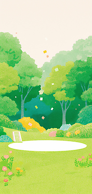 JPG 나무 꽃 일러스트 사다리 자연 잔디 사람없음 봄풍경 무대 풀 꽃가루 국내일러스트 AI일러스트 AI콘텐츠 식물 풍경 봄 도구 가루 생태계 파일형식