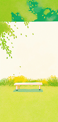 JPG 벽 벤치 일러스트 자연 나뭇잎 잔디 사람없음 봄풍경 풀 국내일러스트 AI일러스트 AI콘텐츠 식물 잎 의자 풍경 봄 생태계 파일형식