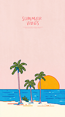 PSD 섬 일러스트 하늘 해변 사람없음 여름휴가 야자수 태양 국내일러스트 자연요소 나무 바다 휴가 파일형식 여름_계절