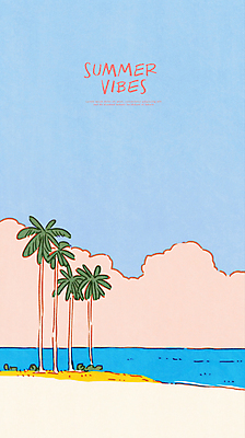 PSD 구름 섬 일러스트 하늘 해변 사람없음 여름휴가 야자수 국내일러스트 자연요소 나무 바다 휴가 파일형식 여름_계절