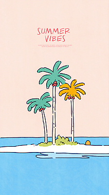 PSD 섬 일러스트 하늘 해변 사람없음 여름휴가 야자수 국내일러스트 나무 바다 휴가 파일형식 여름_계절