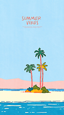 PSD 구름 섬 일러스트 하늘 해변 사람없음 여름휴가 야자수 국내일러스트 자연요소 나무 바다 휴가 파일형식 여름_계절