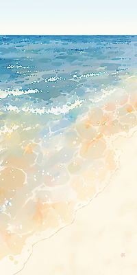 JPG 물결 일러스트 하늘 해변 사람없음 파란색 여름풍경 윤슬 국내일러스트 AI일러스트 AI콘텐츠 바다 컬러 풍경 파일형식 여름_계절
