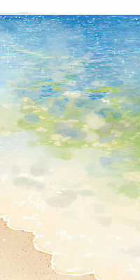 JPG 물결 일러스트 해변 사람없음 파란색 반짝임 여름풍경 국내일러스트 AI일러스트 AI콘텐츠 바다 컬러 모션 풍경 파일형식 여름_계절