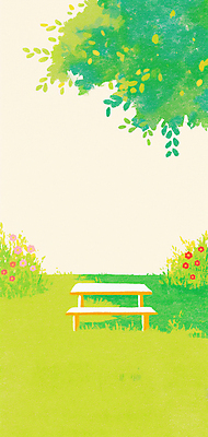 JPG 꽃 벤치 일러스트 자연 나뭇잎 그림자 잔디 사람없음 봄풍경 풀 책상 국내일러스트 AI일러스트 AI콘텐츠 식물 가구 잎 의자 풍경 봄 생태계 파일형식