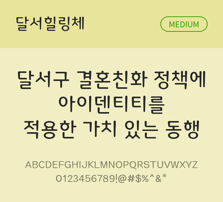 한글 사람없음 TTF 국문폰트 한글폰트 설치폰트 디자인서체 미디움체 무료콘텐츠 무료폰트 THE폰트 달서힐링체 문자 폰트 파일형식