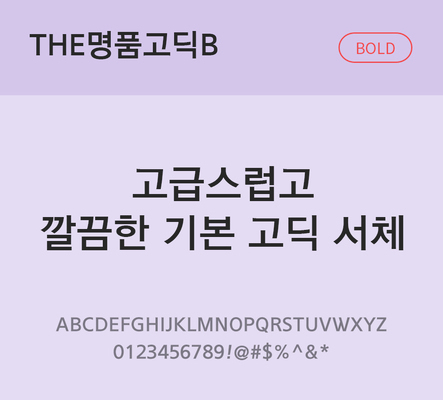 폰트 한글 사람없음 TTF 볼드체 국문폰트 한글폰트 낱개폰트 설치폰트 베이직서체 THE폰트 명품고딕체 문자 파일형식