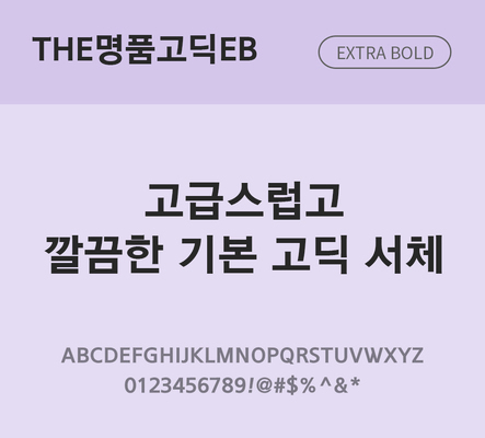 폰트 한글 사람없음 TTF 국문폰트 한글폰트 낱개폰트 설치폰트 베이직서체 엑스트라볼드체 THE폰트 명품고딕체 문자 파일형식
