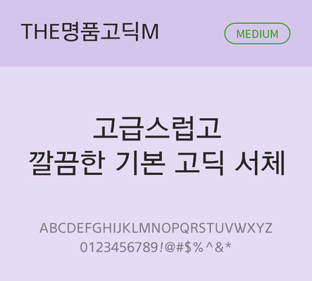 폰트 한글 사람없음 TTF 국문폰트 한글폰트 낱개폰트 설치폰트 베이직서체 미디움체 THE폰트 명품고딕체 문자 파일형식